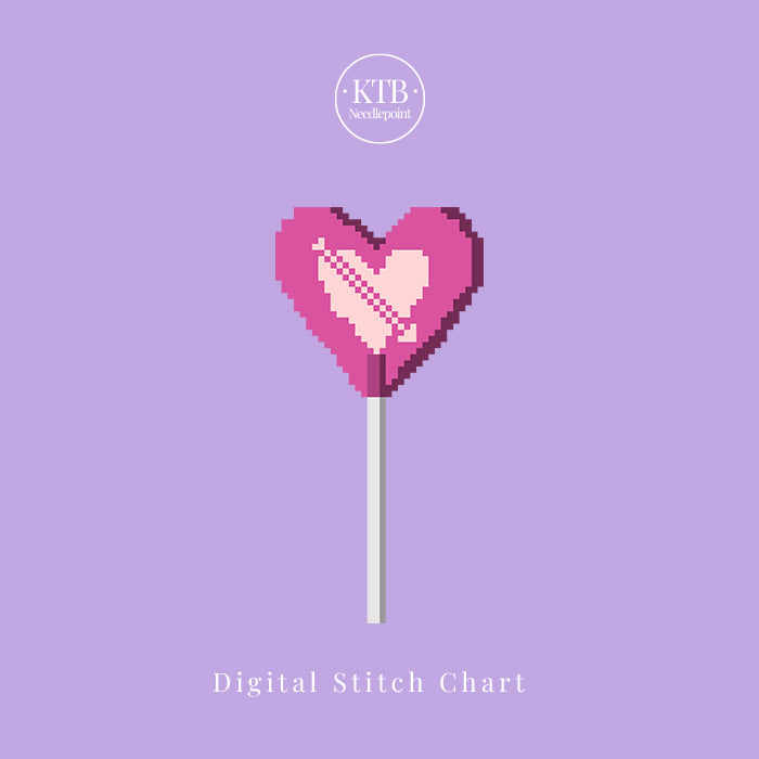 Valentine Heart Sucker Digital Chart - 18 Mesh